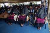 Les épouses en deuil du roi zoulou Goodwill Zwelithini, décédé le 12 mars 2021, assistent aux funérailles de leur mari au palais royal de KwaKhethomthandayo, à Nongoma, en Afrique du Sud, le 18 mars 2021.