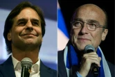 Les deux candidats au deuxième tour de l'élection présidentielle en Uruguay, Luis Lacalle Pou (g) et Daniel Martinez