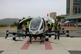 Un taxi-drone parqué sur l'héliport de l'hôpital Hadassah à Jérusalem, le 13 septembre 2023