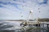 Demontage de la grande roue de la jetée de Scheveningen, en prévision de la tempête Eunice, le 17 février 2022