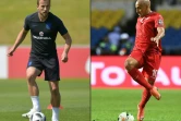 L'attaquant anglais Harry Kane (g) et le milieu tunisien Wahbi Khazri 