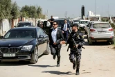 Photo du convoi du Premier ministre palestinien Rami Hamdallah lors d'une rare visite dans la bande de Gaza, le 13 mars 2018