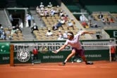 Le Grec Stefanos Tsitsipas face à l'Espagnol Pablo Carreno Busta au 4e tour de Roland-Garros, le 6 juin 2021