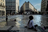 Lieu de rafraichissement dans le centre de Lyon le 30 juillet 2020