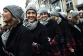 Les candidates à l'élection de Miss France lors d'un défilé dans les rues de Lille, le 2 décembre 2018