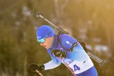 Le Français Emilien Jacquelin pendant le sprint de biathlon des Jeux olympiques de Pékin, le 12 février 2022