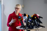 La ministre suédoise des Affaires étrangères Margot Wallström répond aux journalistes à Rimbo, près de Stockholm, où se tiennent des négociations de paix sur le Yémen