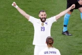 L'attaquant français Karim Benzema buteur lors du match de groupes de l'Euro contre le Portugal, à Budapest, le 23 juin 2021