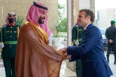 Le prince héritier saoudien Mohammed ben Salmane et le président français Emmanuel Macron à Jeddah (Arabie saoudite) le 4 décembre 2021