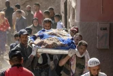 Funérailles d'une victime du séisme dans le village d'Imi N'Tala, dans le centre du Maroc, le 10 septembre 2023