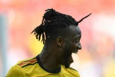 L'attaquant belge Michy Batshuayi tout à sa joie après avoir marqué le 5e but contre la Tunisie, le 23 juin 2018 à Moscou