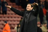 La joie de Frank Lampard, alors manager de Derby County, après un but contre Southampton en Coupe d'Angleterre, le 16 janvier 2019 à Southampton 