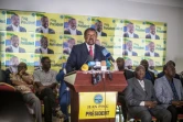 L'opposant gabonais Jean Ping face à la presse le 29 août 2016 à Libreville