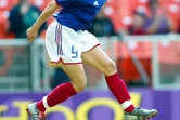 La Française Marinette Pichon exulte après avoir inscrit un but face au Brésil au Mondial, le 27 septembre 2003 à Washington