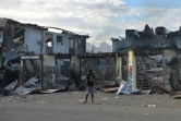 Des bâtiments calcinés pendant les émeutes qui ont touché Honiara pendant trois jours, le 27 novembre 2021 aux Iles Salomon