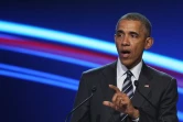 Le président Barack Obama lors d'un discours le 24 avril 2016 à Hanovre