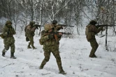 Des soldats ukrainiens à l'entraînement dans la région de Donetsk, le 16 février 2025