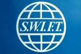 Le logo de la société Swift photographié en 2006