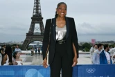 L'ex-sprinteuse française Marie-José Pérec arrive à la cérémonie d'ouverture des J0-2024 à Paris le 26 juillet 2024.
