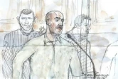 Croquis d'audience de Redoine Faïd le 1er mars 2016 devant la cour d'assises à Paris 