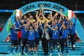 La sélection italienne après sa victoire sur l'Angleterre au stade de Wembley à Londres, le 11 juillet 2021