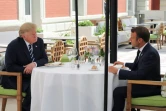 Donald Trump et Emmanuel Macron déjeunent à l'Hôtel du Palais, le 24 août 2019 à Biarritz