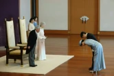 L'empereur Akihito et l'impératrice Michiko (à gauche) reçoivent les saluts du prince héritier Naruhito et de la princesse Masako, le 24 février 2019 au Palais Impérial de Tokyo