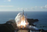 La fusée japonaise H-2A transportant la sonde émiratie "Al-Amal", alias "Hope" ("Espoir"), décolle de la base spatiale de Tanegashima, dans le sud du Japon, le 20 juillet 2020