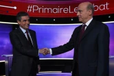 François Fillon et Alain Juppé avant leur débat télévisé de l'entre-deux-tours de la primaire de droite le 24 novembre 2016 à Paris