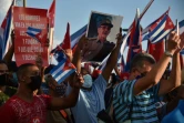 Le portrait de l'ancien président cubain Raul Castro lors d'une manifestation à La Havane, le 17 juillet 2021