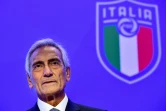 Le président de la Fédération italienne Gabriele Gravina, le 22 octobre 2018 lors de sa prise de fonctions à la tête de la FIGC 