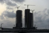 Des gratte-ciel du quartier en construction Eko Atlantic à Lagos, le 29 avril 2019