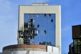 Un bâtiment administratif endommagé le 2 août 2023 après une attaque de drones russes à Kiev