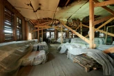 L'ex-cantine des SS au camp de concentration nazi d'Auschwitz, en Pologne, le 9 avril 2021