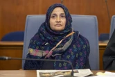 Saeeda Khatoon, qui a perdu son fils unique de 18 ans, Aijaz Ahmed, dans l'incendie d'une usine textile à Karachi en 2012, au tribunal de Dortmund le 29 novembre 2018
