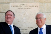 Le secrétaire d'Etat Mike Pompeo et l'ambassadeur américain en Israël David Friedman à l'ambassade américaine de Jérusalem, le 21 mars 2019