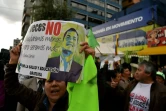 Des partisans de l'ex-président de l'Equateur Rafael Correa manifestent à Quito, le 16 janvier 2018