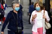 Des femmes portent des masques pour se protéger des effets néfastes de la pollution à Mexico le 17 mai 2019