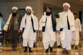 La délégation des talibans aux pourparlers de Doha, le 12 août 2021 au Qatar