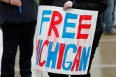 Des manifestants appellent à "Libérer" le Michigan le 1er mai 2020 à Lansing