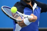Le Français Grégoire Barrère face à l'Argentin Guido Pella au 2e tour de l'Open d'Australie, le 22 janvier 2020 à Melbourne   