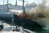Capture d'écran d'une vidéo de l'incendie du Phocéa le 18 juillet 2021 sur l'île de Lankawi 