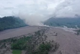 Cette photo aérienne montre le village de Sumberwuluh le 6 décembre 2021, deux jours après l'éruption du volcan Semeru 