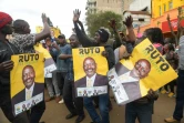 du vice-président sortant et candidat à la présientielle William Ruto rassemblés à Eldoret dans l'attente des résultats des élections, le 15 août 2022 au Kenya