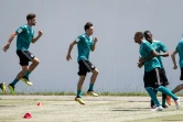 Le milieu Mesut Özil (c) lors d'une séance d'entraînement avec l'équipe d'Allemagne, le 21 juin 2018 à Sotchi