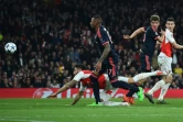 L'attaquant d'Arsenal Olivier Giroud inscrit un but contre le Bayern Munich, le 20 octobre 2015 à l'Emirates Stadium 