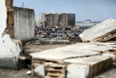 Silos au port de Beyrouth, dont une partie s'est effondrée après un incendie fin juillet, le 3 août 2022