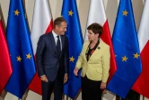 Le président du Conseil de l'Europe Donald Tusk et la Première ministre polonaise Beata Szydlo, le 13 septembre 2016 à Varsovie 