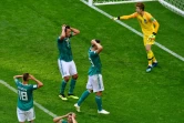 La détresse des joueurs allemands éliminés par les Sud-Coréens du gardien Cho Hyun-woo à Kazan, le 27 juin 2018