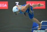 La nageuse française Melanie Henique pendant la demi-finale du 50m papillon, à l'occasion des championnats du monde de natation à Budapest, le 23 juin 2022
